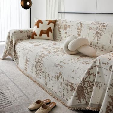 Imagem de Capa de sofá extensível para sofá, microfibra ultramacia, antiderrapante, protetor de móveis, reversível, design acolchoado antiderrapante para sala de estar, uso diário cáqui ||180 x 260 cm