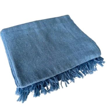 Imagem de Manta Para Sofá 100% Algodão Decorativa e Protetora – Toque Suave e Conforto para Sala Casa Nova (Azul BB-2,10x1,20)
