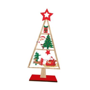 Imagem de IEUDNS Enfeite de Mesa em Forma de árvore de Natal, Placa de Madeira Portátil com Tema Natalino, Decoração para Festas de Natal, Apartamento, Interi, Estilo a