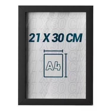 Imagem de Kit 6 Quadros Moldura A4 Fotos Certificado - Dk Decor, Preto
