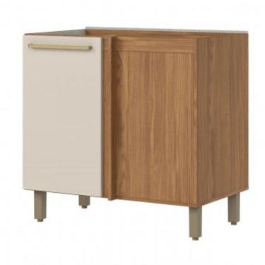 Imagem de Balcão Canto Reto 1 Porta Requinte Sem Tampo Henn Areia-nature