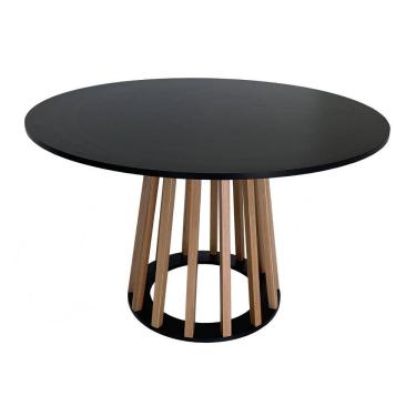 Imagem de Mesa De Jantar Redonda 6 Lugares 120Cm Gabi Preta
