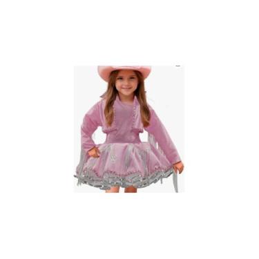 Imagem de Kit Infantil Fantasia Boiadeira com Chapéu, Tamanho G, Poliéster, para Crianças 10-12 Anos, Altura 137-150cm, Festa Junina e Halloween