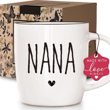 Imagem de Caneca de café Promoted to Nana, presente para avó, presente de anúncio de gravidez para futura avó, canecas exclusivas de revelação de bebê para avó, presente de caneca de café de Ação de Graças de