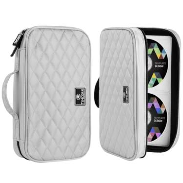 Imagem de Toyokar Suporte de DVD portátil, bolsa de transporte para Dvd, capacidade 96 com suporte grande, organizador de estojo com capa, carro rígido de CD de viagem, para armazenamento de escritório grande