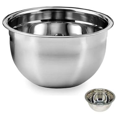 Imagem de Tigela Inox Bowl Bacia Cumbuca Receita Preparo Cozinha Versatil Armazenamento Multiuso Casa Lanchonete Restaurante