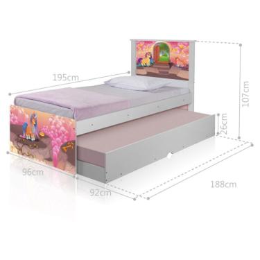 Imagem de Bicama Juvenil Adesivada Unicórnios Mágicos com Colchões