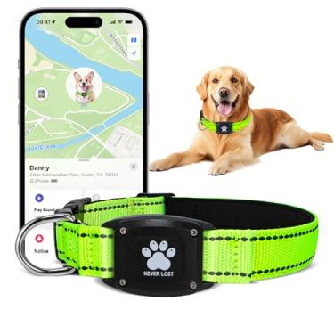 Imagem de Myiwb Coleira GPS para cães rastreador 2 em 1, coleira refletiva à prova d'água, somente iOS, sem taxas mensais, alcance ilimitado, ideal para rastreamento de cães, para cães pequenos (P (32 a 42 cm