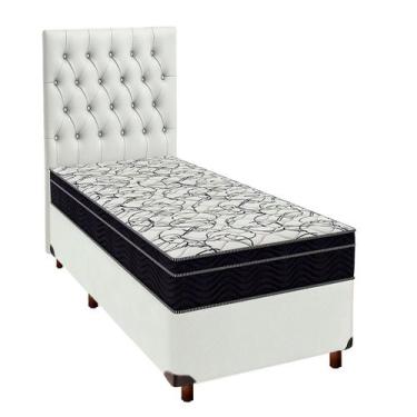 Imagem de Box Branco+Colchão Solteiro Airtech 150 Ortobom+Cabeceira