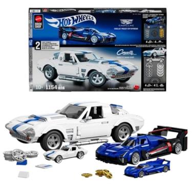 Imagem de Mattel Brick Shop Building Set, Cadillac GTP Hypercar and Corvette Grand Sport, 1154 Pieces, Ages 10+, Racing Cars Collection Includes 2 Metal Die-cast Cars