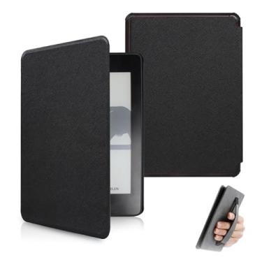 Imagem de Yzlvigrous Capa de Padrão Cruzado para Kindle Paperwhite 10ª Geração 2018, Cobertura Ultra Fissa PU de 6 Polegadas com Sono Automático e Acordar, Design de Correia Manual, Modelo: PQ94WIF