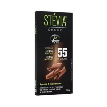 Imagem de Chocolate 55% Cacau Zero Açúcar Zero Lactose 70g - Stévia Choco