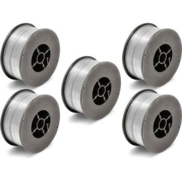 Imagem de Kit - 5 Arame Para Solda Mig Revestido Uso Sem Gás 0,8mm E71t-sg - Rol