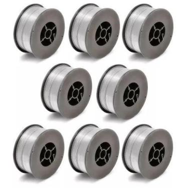 Imagem de Kit - 8 Arame Para Solda Mig Revestido Uso Sem Gás 0,8mm E71t-sg - Rol
