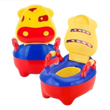 Imagem de Troninho Infantil Prime Baby com Música Prime Baby Fazenda Penico Educativo com Depósito Removível Antiderrapante e Alças Giratórias Desfralde (Colorido)