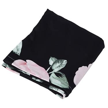 Imagem de CUOFYUNL Capa para carrinho de bebê 4 em 1, capa para carrinho de bebê, amamentação, lenço, avental (Flor de fundo preto (personalizada e pronta entrega))