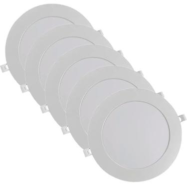 Imagem de Kit 5 Luminária Plafon Led Redondo Embutir 18W 3000K - Noll