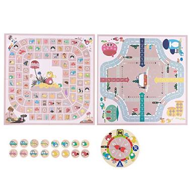 Imagem de RiToEasysports Conjunto de Xadrez 2 Em 1, Tabuleiro Dobrável Com Peças, Jogo de Tabuleiro Educacional de Madeira para Crianças e Adultos, Design de Viagem Portátil (#12)