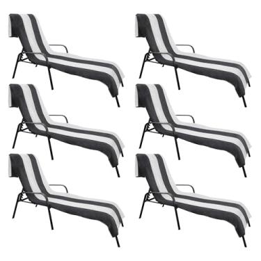 Imagem de Superior Capa de cadeira de lounge de algodão Cabana, capas para móveis de toalha/espreguiçadeira, tecido felpudo, praia, spa, acessórios de natação, capa de cadeira de piscina, macia, secagem rápida