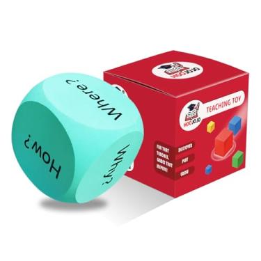 Imagem de HOOJOJO Large Size Question Words Foam Dice Preschool Learning Activities Conversation Learning Cube Classroom Must Haves School & Teacher Supplies (Green)
