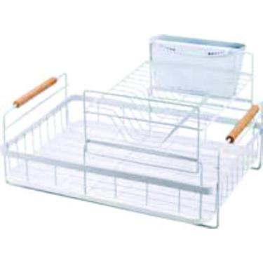 Imagem de Escorredor Loucas Metal Branco Duplo Bremen 44X31X24Cm