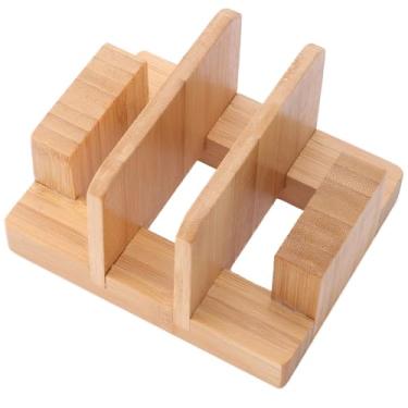 Imagem de GZLT Suporte de tampa de panela de bambu, organizador de tábua de corte e rack para armazenamento de cozinha, economia de espaço de bancada para tampas de panelas e tábuas de corte