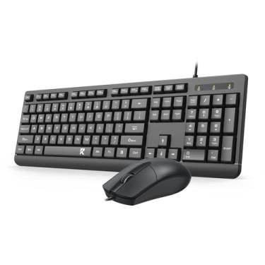 Imagem de Redragon Combo de teclado e mouse com fio, teclado de computador de tamanho completo e mouse óptico com fio, para PC Windows, Mac OS, desktop/laptop - preto