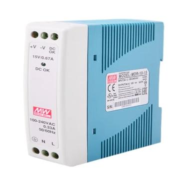 Imagem de Mean Well 10W Fonte De AlimentaçãO Industrial Din Rail De SaíDa úNica Meanwell 5v Fonte De AlimentaçãO 120v Para 12v OrientaçãO De Energia 15V 0.67A (MDR-10-15 10W/Single Output Industrial)