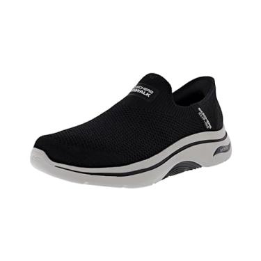 Imagem de Skechers Tênis masculino Slip-Ins: Go Walk Arch Fit 2.0 - Sapatos de caminhada emblemáticos, Preto/cinza, 39