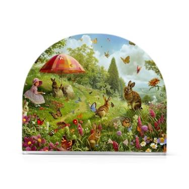 Imagem de Suporte de guardanapo de jardim vibrante, suporte de guardanapo de almoço acrílico suporte vertical de guardanapo suportes de guardanapo para guardanapos de papel restaurante piquenique