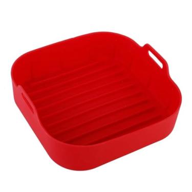 Imagem de Forma Silicone Air Fryer，Resistente a Altas Temperaturas e FáCil de Limpar，Material de Silicone de Qualidade Alimentar，ReutilizáVel，Adequado para Fritadeiras de ar Quente(Vermelho)