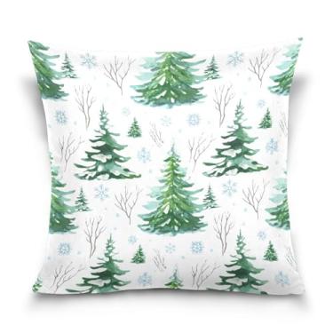 Imagem de Wassud Capas de almofada decorativas de pinheiros de Natal 45,7 x 45,7 cm para sofá, sofá, casa, casa de fazenda, decoração de quarto