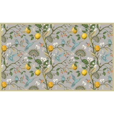 Imagem de IRI-GIRI Tapete de vinil para cozinha decorativo linóleo PVC piso de azulejo, colorido, durável, antiderrapante, lavável à mão e protege pisos 99,8 cm x 59,9 cm, beija-flores 306