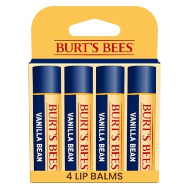 Imagem de Burt's Bees Bálsamo labial hidratante 100% natural, fava de baunilha - 4 tubos