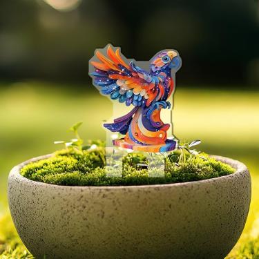 Imagem de Estacas decorativas de jardim de flores de papagaio decorações de plantas em vaso de acrílico. Presente ideal para Natal, aniversário, aniversário, dia dos namorados, celebrações.