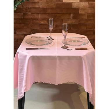 Imagem de Toalha de Mesa Quadrada 1,50 X 1,50 Tecido Oxford (Rosa bebê)