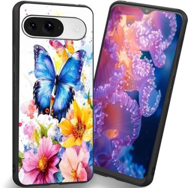 Imagem de RUUHLJLET Projetada para Google Pixel 10/10 Pro de 6,3 polegadas, a capa fosca macia oferece proteção total (flor borboleta aquarela)