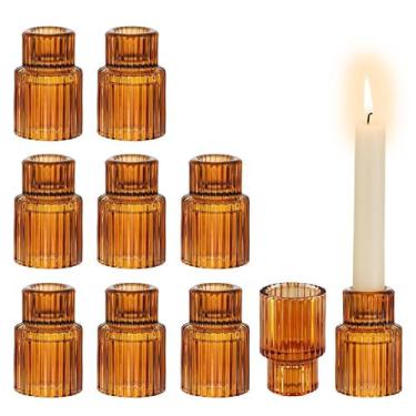 Imagem de Castiçais de vidro de costura de vidro para castiçais, 10 unidades de 