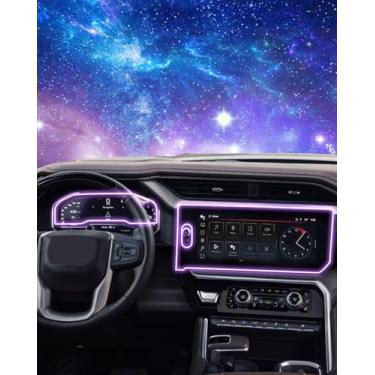 Imagem de EUEKY (4 peças para Silverado Sierra 1500 2024-2026 para Silverado 2024 2025 2026 Silverado G M C Sierra 1500 2500 3500 HD 13,4 polegadas (vidro temperado Nav.&Soft Dashboard Screen Protector), Dash+