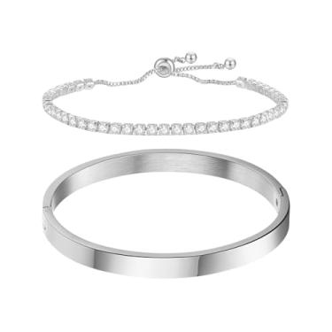 Imagem de VanSabrina Conjunto de pulseira banhada a ouro, Medium, Aço inoxidável, Sem Pedra Preciosa