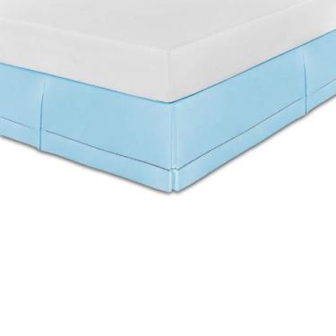 Imagem de Saia Box Queen 200 Fios Ponto Palito - Rafaloro, Azul