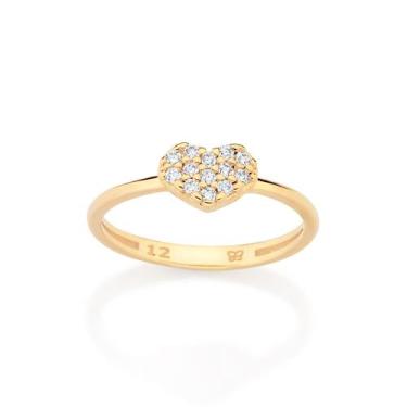 Imagem de Anel Skinny Coração Com Zircônias Rommanel 513609 Tamanho:24Cor:BRANCO