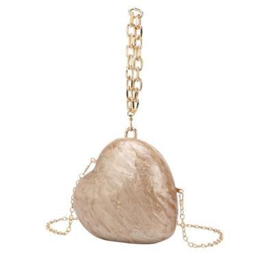 Imagem de CYSUE Bolsas femininas modernas de acrílico com corrente de ombro para telefone, Dourado, One Size