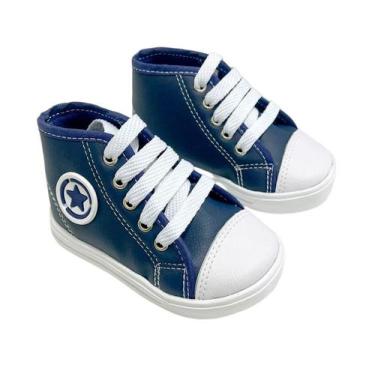 Imagem de Tênis Sapatinho Infantil Cano Alto Estrela Jeans Unissex, 19