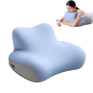 Imagem de Almofada ergonômica de espuma viscoelástica para dormir, travesseiro de leitura para cama, suporte ergonômico para dor nas costas, refluxo ácido e sentar-se, ideal para massagem, com capa removível