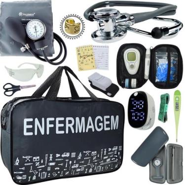 Imagem de Kit Enfermagem Aparelho Pressao Esteto Completo Promocao Top - Love Sa