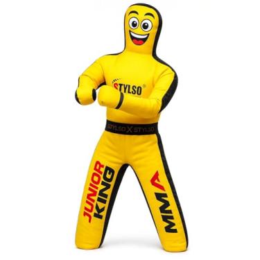 Imagem de Manequim de luta livre não preenchido para crianças – manequim de luta livre juvenil BJJ, MMA, Jiu Jitsu e parceiro de treinamento de judô – Amigo de prática de artes marciais durável (amarelo, 90 cm)