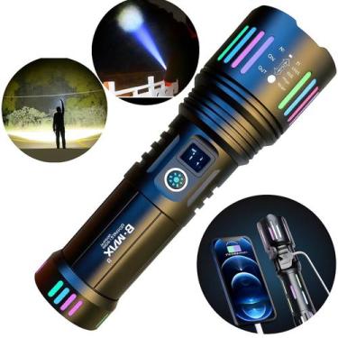 Imagem de Lanterna Led Usb Recarregavél Militar Tática Titanium Profissional Pow