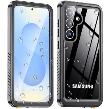 Imagem de xiwxi Capa projetada para Samsung Galaxy S26 impermeável, à prova d'água, à prova de choque, com protetor de tela e lente integrado, proteção subaquática IP68 para S26 de 6,2 polegadas, preta