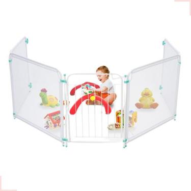 Imagem de Kit Cercado Grade Tela De Bebê/ Cachorro Segurança Infantil Portátil -